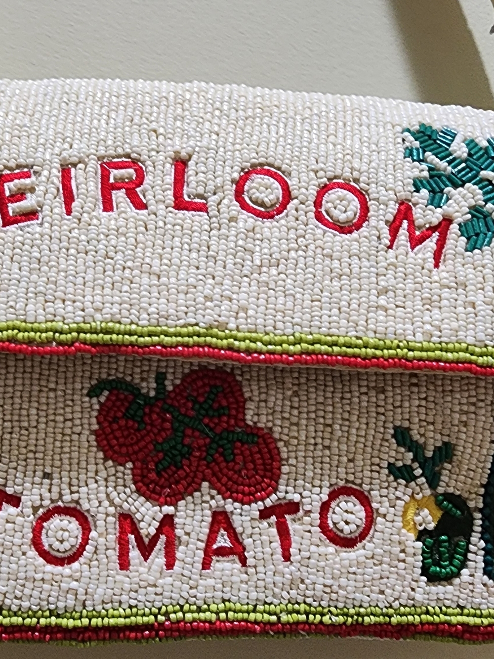 Beaded 'Heirloom Tomato' Shoulder Bag - White - Picture 2 of 3
